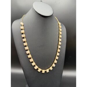 🍌 Banana Republic Gold Tone‎ Necklace 24"-26" Beige Stones Statement Layered ✨